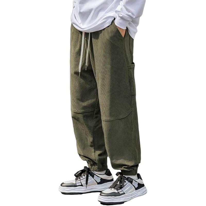 Aelfric Eden Mens Cargo Pants Patchwork Multi-Pockets Outdoor Fashion  Casual Jogger Pants Streetwear with Drawstring(C-green20) - Aelfric Eden  Streetwear